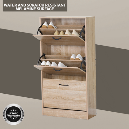 Everfurn Tamar Shoe Cabinet - Small - Oak