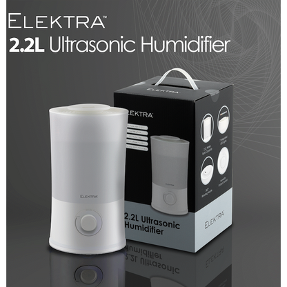 Elektra 2.2L Ultrasonic Humidifier - White