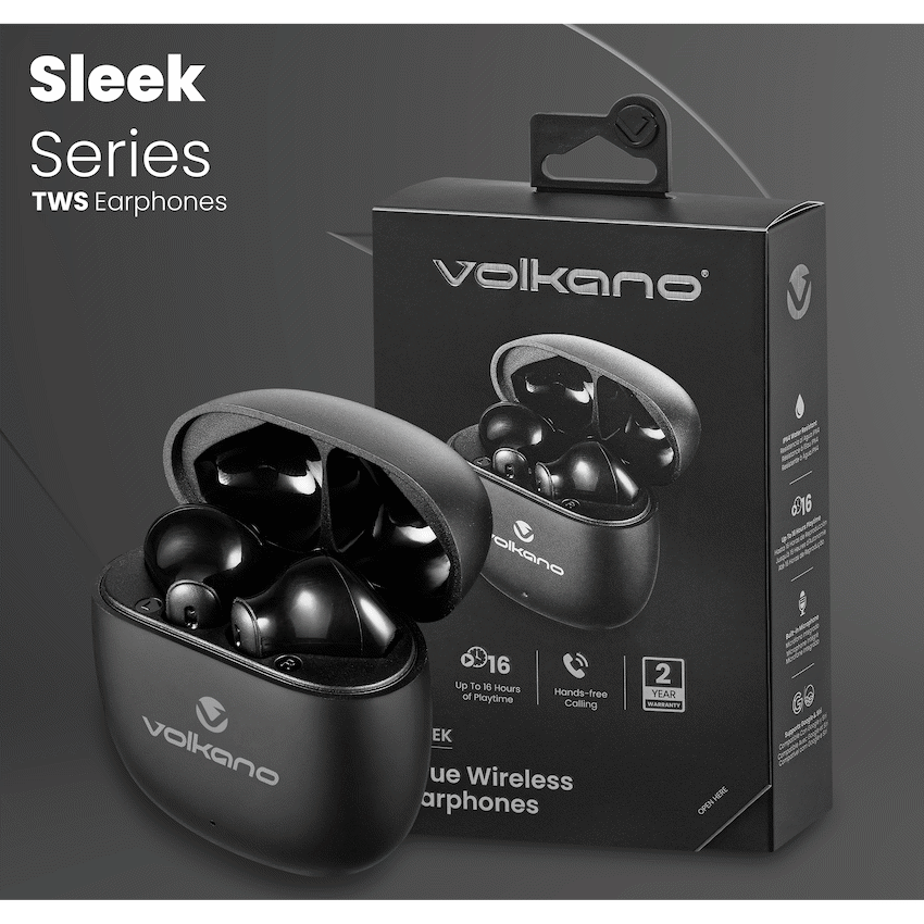 Volkano Sleek Series TWS Earphones - Black