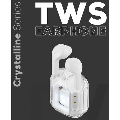 Volkano Crystalline Series TWS Earphone - White - Hardbox
