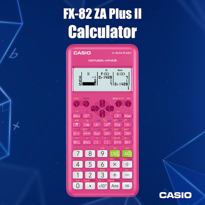 Casio FX-82 ZA Plus II Calculator - Pink