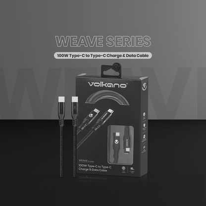 Volkano Weave Series 100w Type-C to Type-C 1.2m