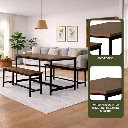 Everfurn Gwen Dining Set - Mahogany