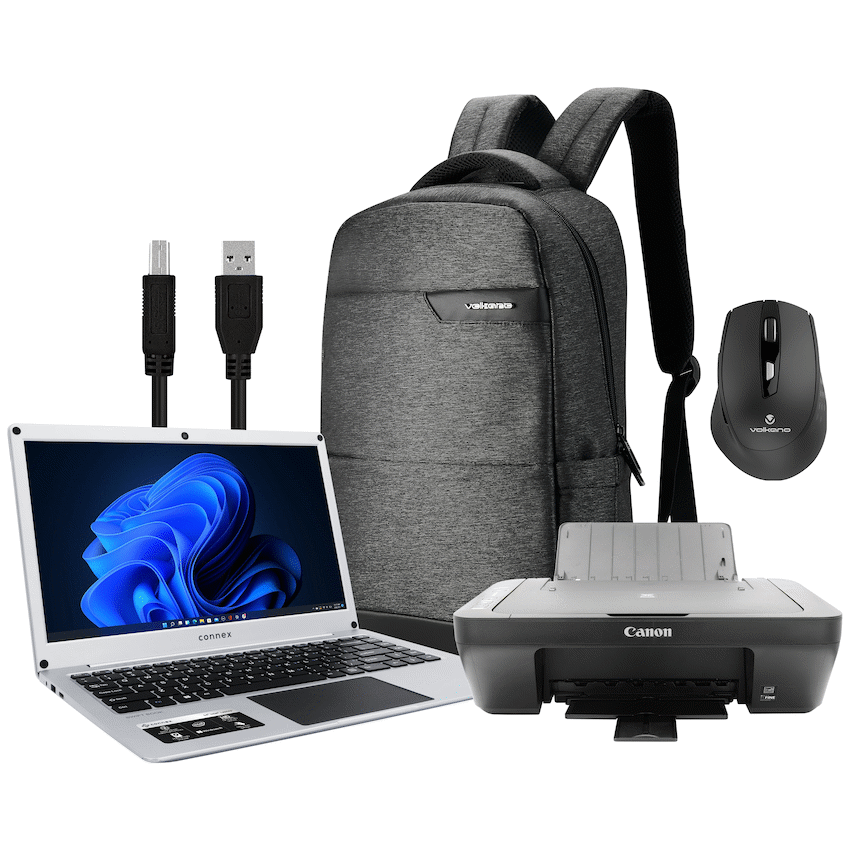 Connex Laptop L1430-PRO-SL256 - 14" Celeron N4020 8GB/256SSD W11HOME Printer+Bag+Mouse