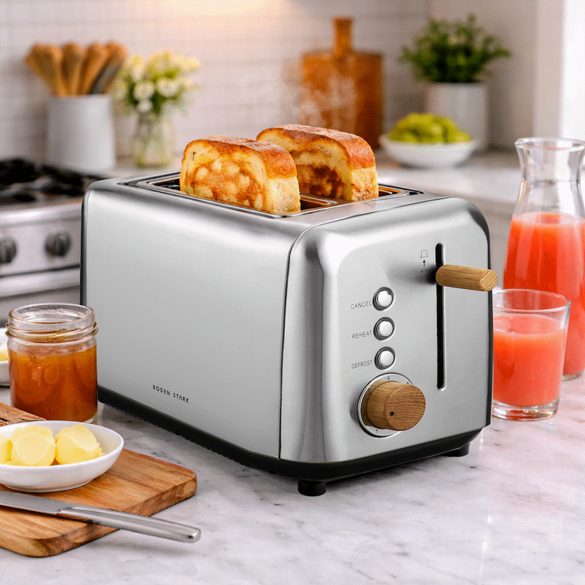 Boden Stark Anson Collection 2-Slice Stainless Steel Toaster