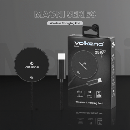 Volkano Magni Series Qi2.2 25W Wireless Charging Pad - Black