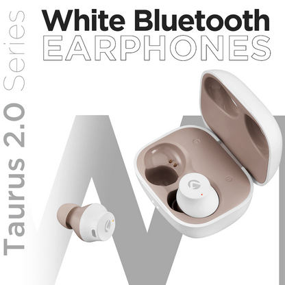 Volkano Taurus Series 2.0 True Wireless Earphones - White