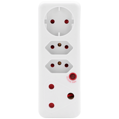 Ellies 4-Way Surge Adaptor with Schuko - WT