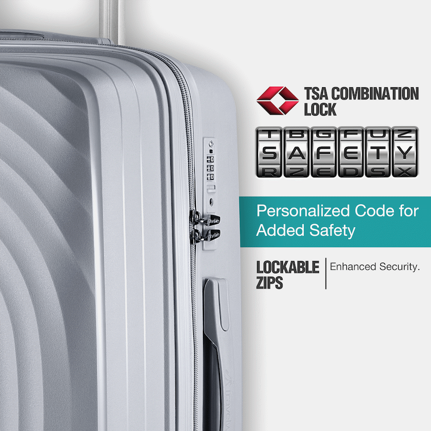 Travelwize Ripple PP 4-Wheel Spinner 75cm Luggage - Platinum