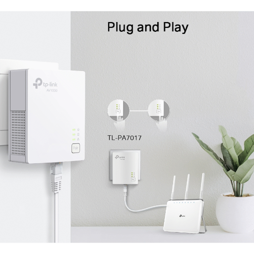 TP-Link TL-PA7017KIT AV1000 Gigabit Powerline Starter Kit