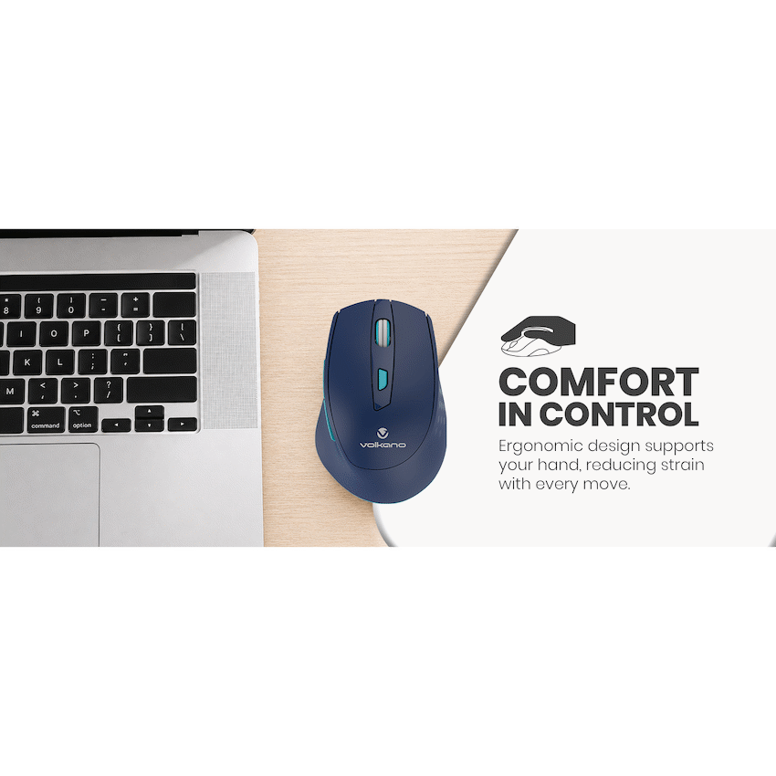 Volkano Chrome Series Wireless Mouse - Blue
