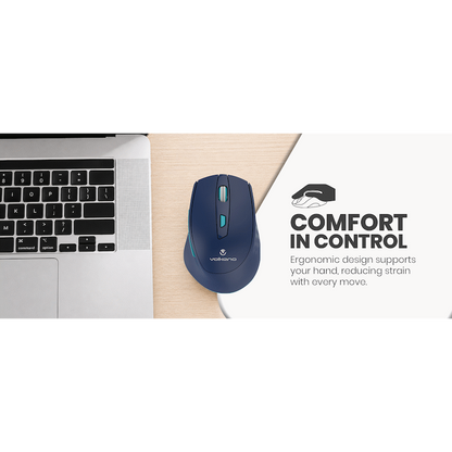 Volkano Chrome Series Wireless Mouse - Blue