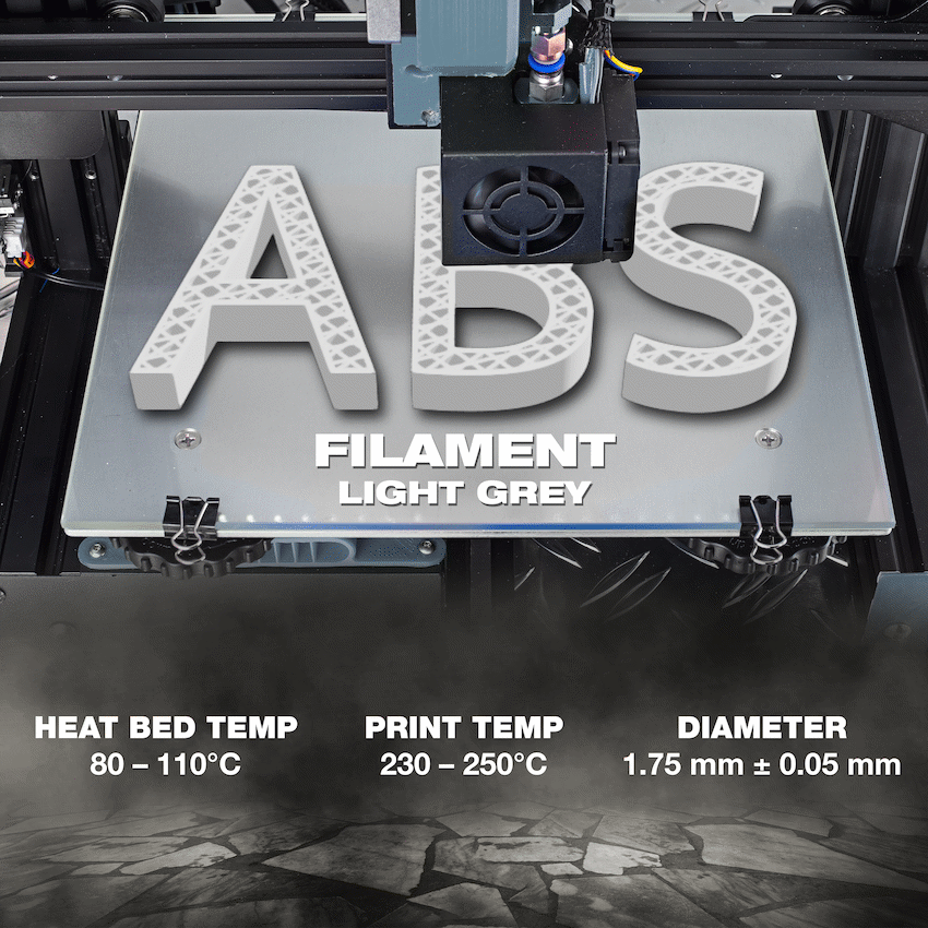 SA Filament ABS Premium Filament 1kg - Light Grey