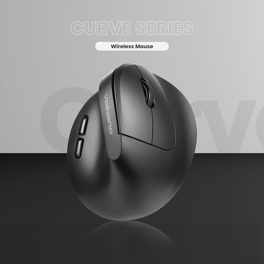 Volkano Curve Series Ergonomic Bluetooth Wireless mouse - Black