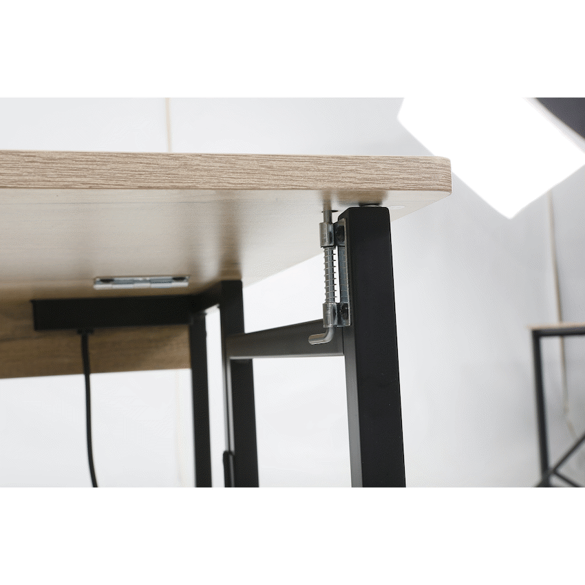 Everfurn Viron Folding Desk with 2-Prong Plugs and USB