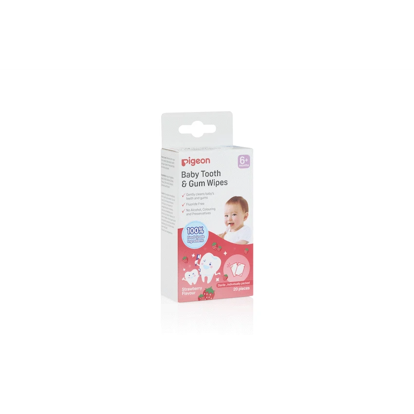 PIGEON BABY TOOTH & GUM WIPES STRAWBERRY 20S