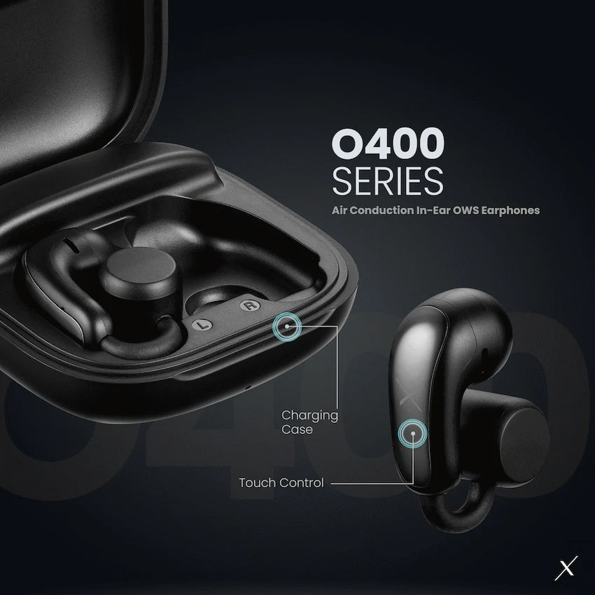 VolkanoX O400 Air Conduction In-Ear OWS Earphones - Black