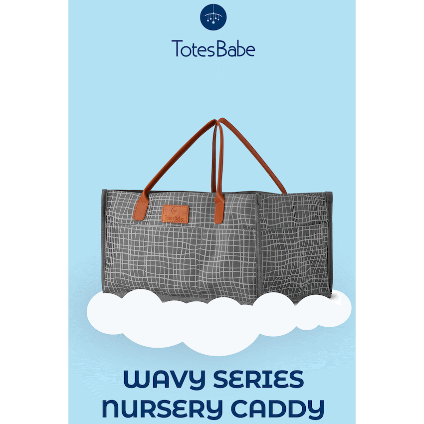 Totes Babe Wavy Series Nursery Caddy Grey