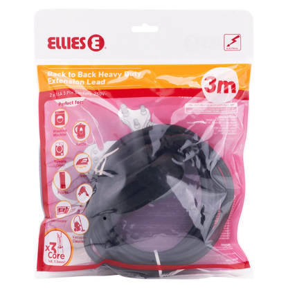 Ellies Back to Back Heavy Duty Extension Lead - 3m