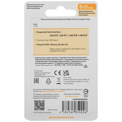 Kioxia U301- 32GB USB 3.2-GEN1