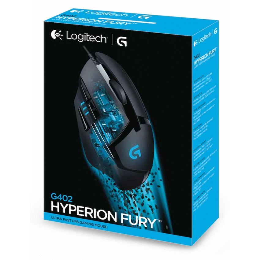Logitech G402 Hyperion Fury Wired Gaming Mouse - Black