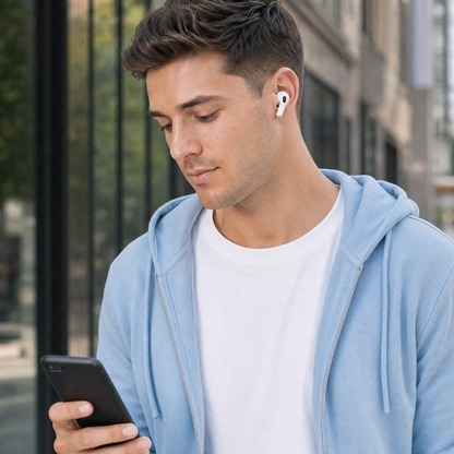 Amplify Note X 3 Series TWS Earphones - White Case + Orange Cover