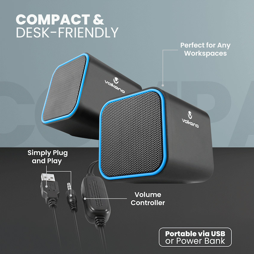 Volkano Diamond Series USB Speaker - Blue