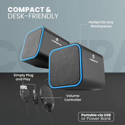 Volkano Diamond Series USB Speaker - Blue