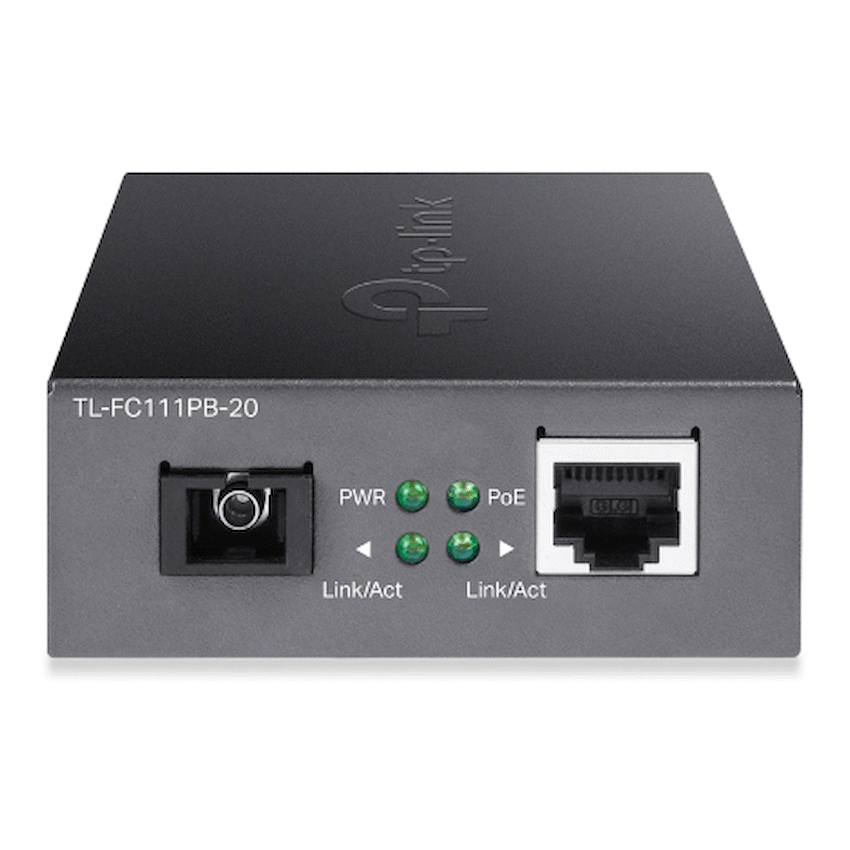 TP-Link TL-FC111PB-20 10/100Mbps WDM Media Converter with 1-Port PoE