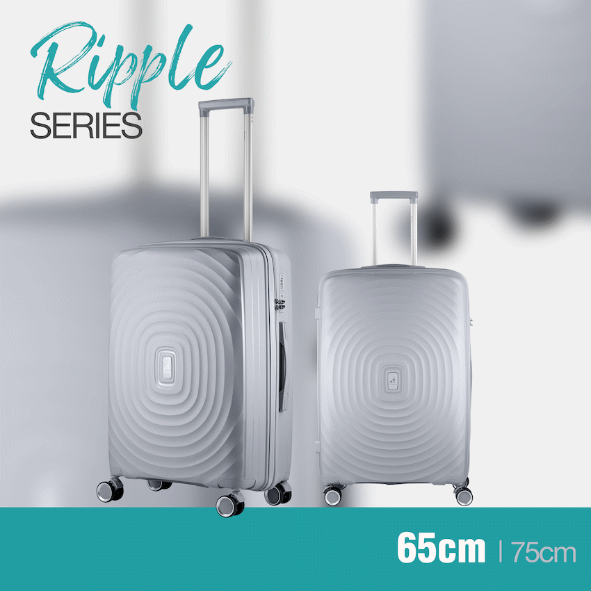 Travelwize Ripple PP 4-Wheel Spinner 65cm Luggage - Platinum