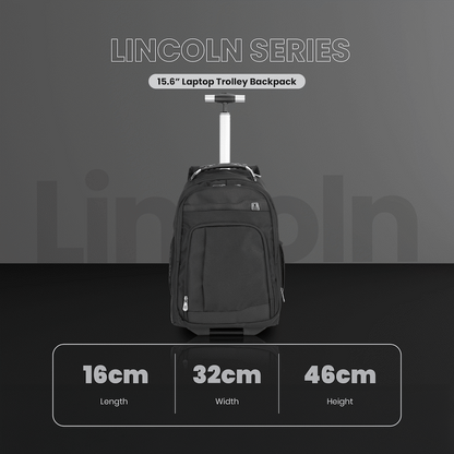 Volkano Lincoln 15.6" Laptop Trolley Backpack - Black