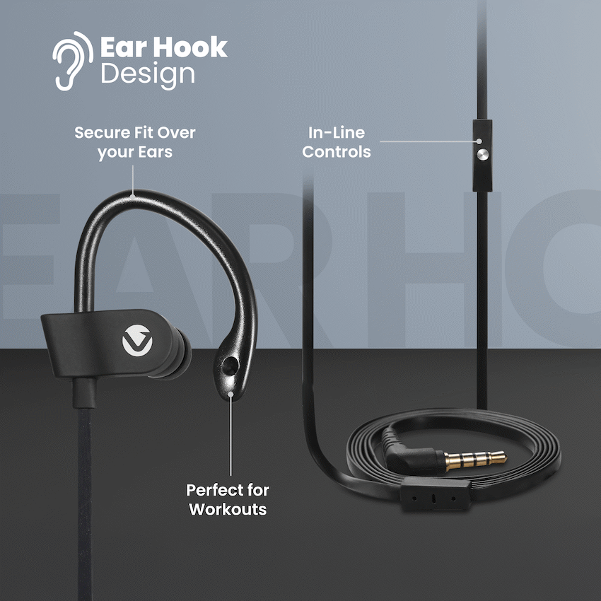Volkano Circuit Series Sports Hook-In Earphones with Mic