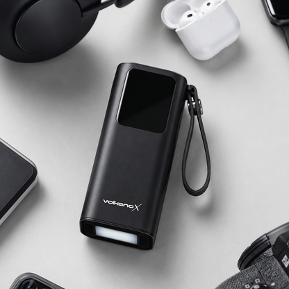 VolkanoX Titan Series - 20 000 mAh - Power Bank with retractable Type-C Cable with Flashlight