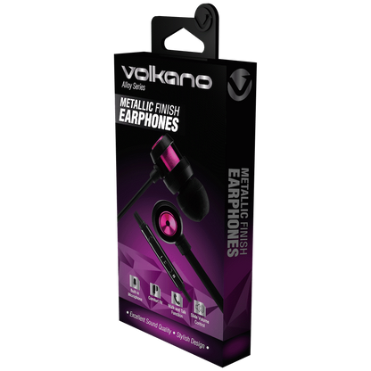 Volkano Alloy series metal earphone - Purple