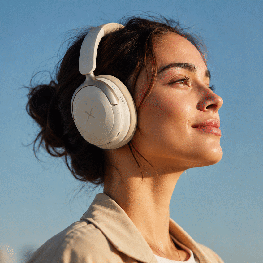 VolkanoX Halo ANC Bluetooth Headphone - Nude