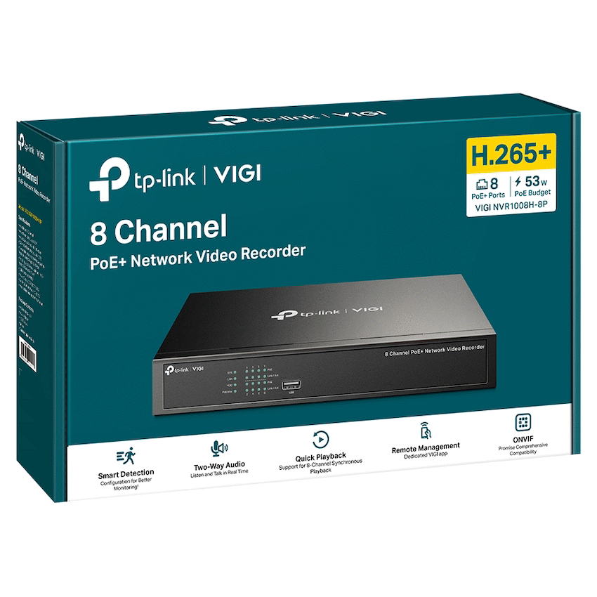TP-Link Vigi NVR1008H-8P 8-Channel PoE+ Network Video Recorder
