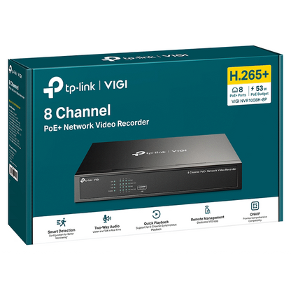 TP-Link Vigi NVR1008H-8P 8-Channel PoE+ Network Video Recorder