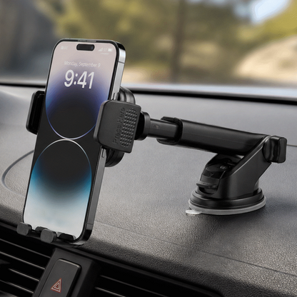 Volkano Secure Series Car Vent, Dash & Windshield Mount Phone Holder - Black