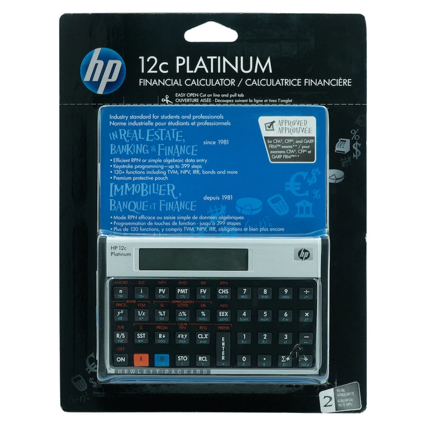 HP 12C Platinum Financial Calculator (Algebraic or RPN)