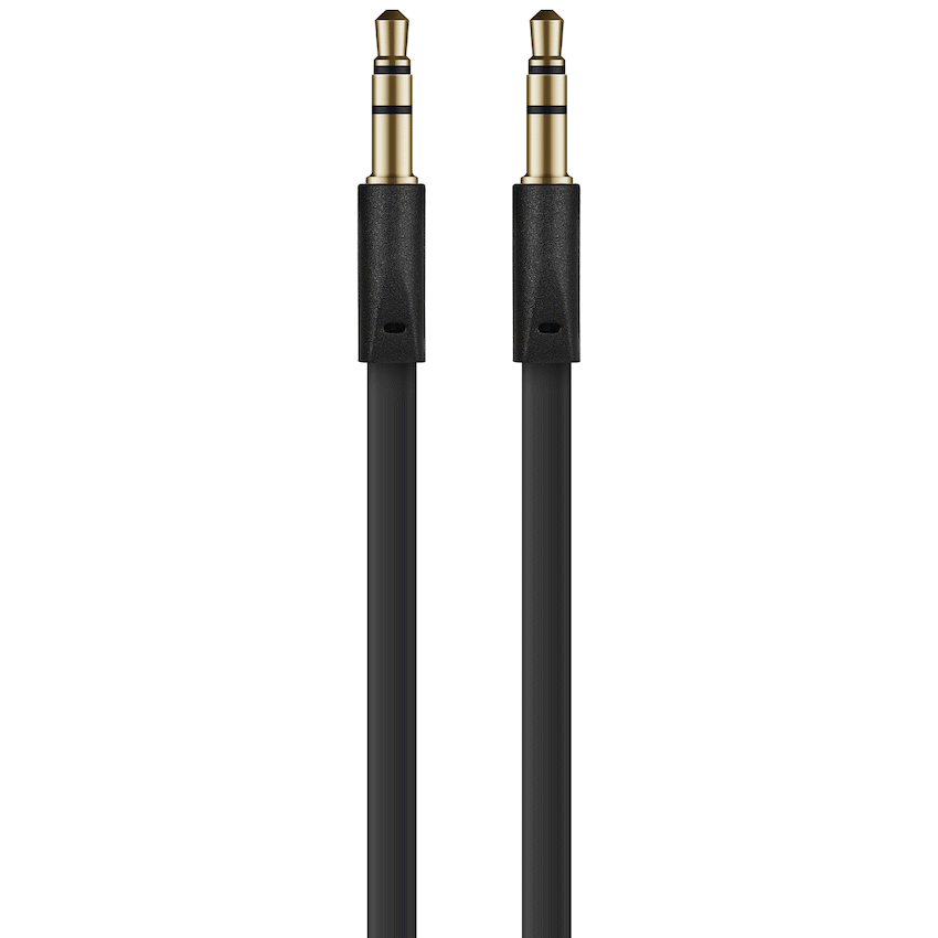 Volkano Slim Series Aux Cable 2m - Black