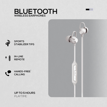 Volkano Rush 2.0 Bluetooth Earphones with Carry Case - Silver