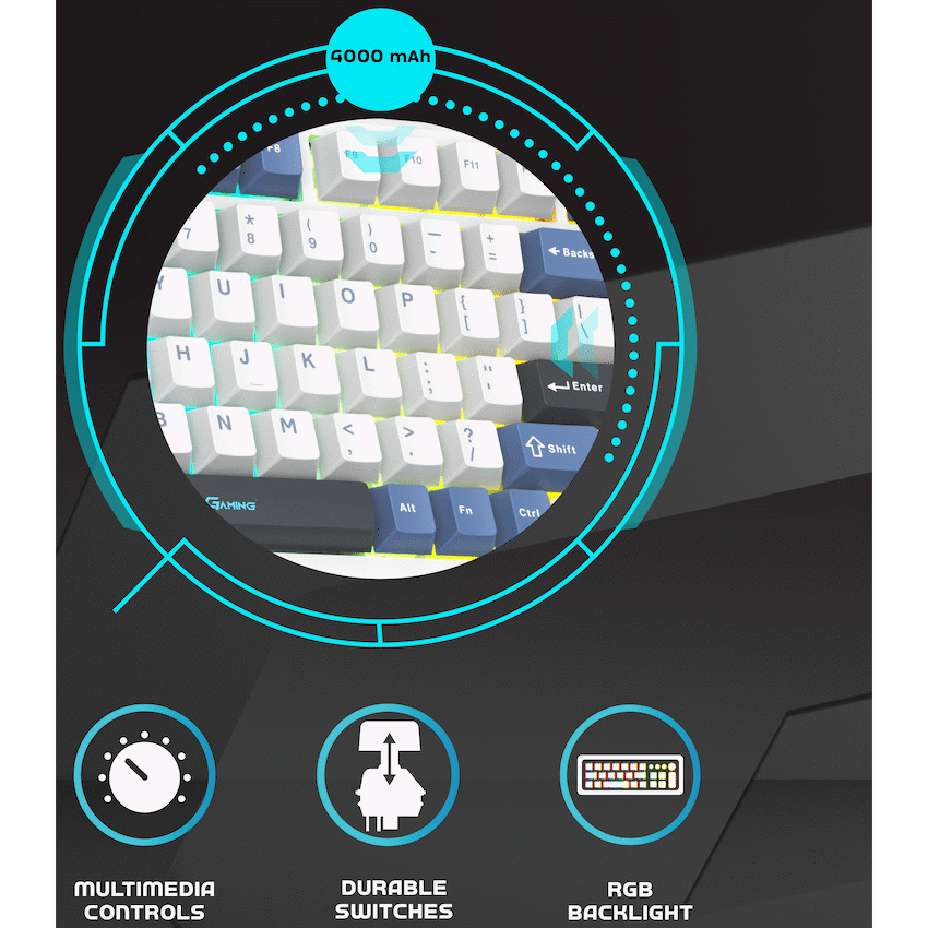 Volkano Gaming Phantom X2  TKL Mechanical Tri-Mode Wireless Keyboard