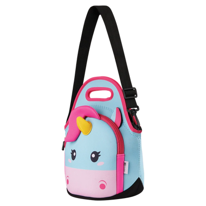 Quest Neoprene Lunch Bag - Unicorn - Blue/Pink