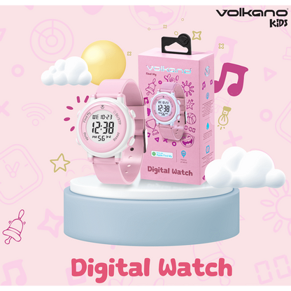 Volkano Kids Digital Watch with Apple Find My - 3ATM Waterproof (Anti-Lost) - Pink