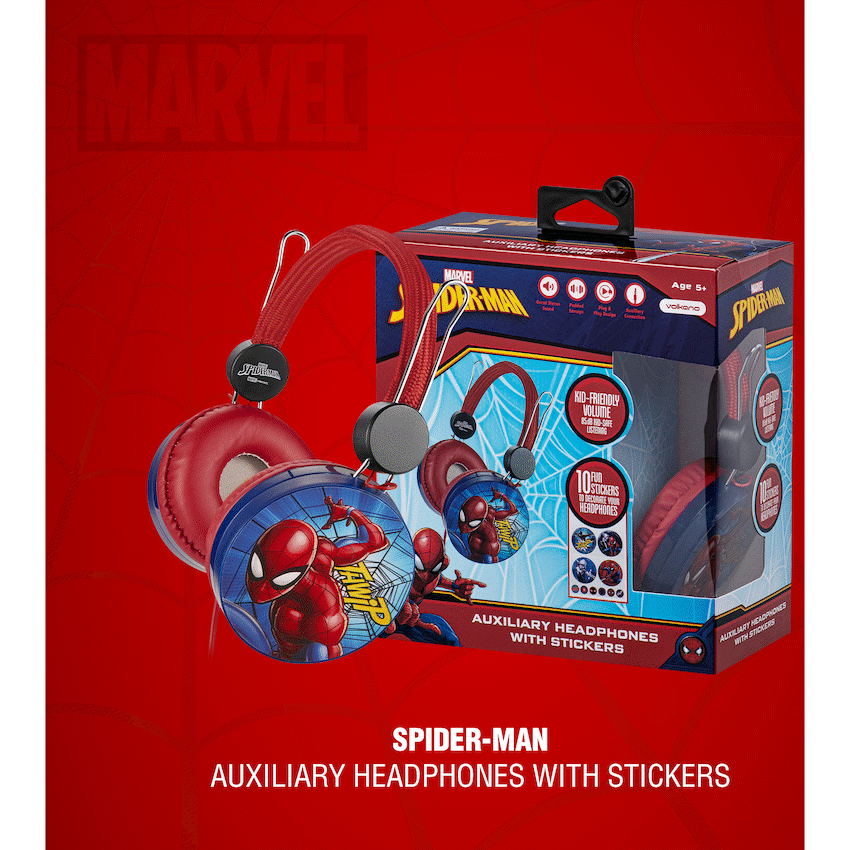 Marvel Spider-Man Auxiliary Headphone with Stickers