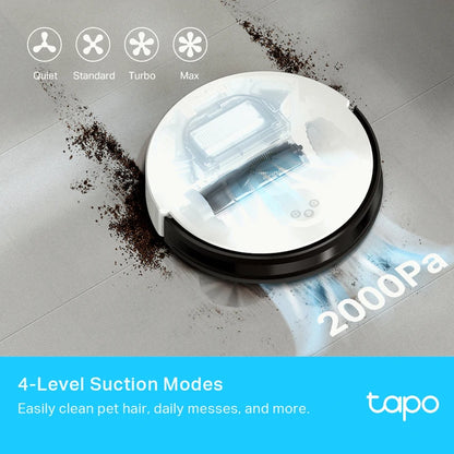 TP-Link Tapo RV10 Plus Robot Vacuum, Mop, Auto Empty, Gyroscope, 2600mah, 300ml