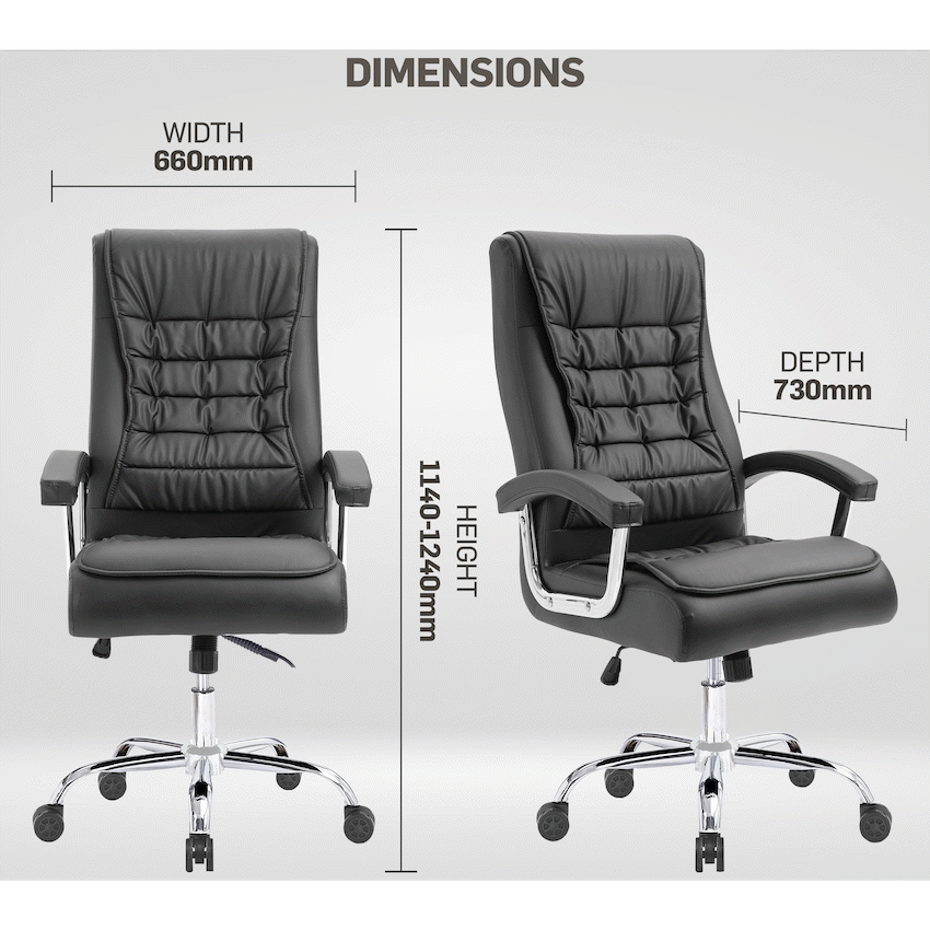 Everfurn Louis High Back Office Chair - Black