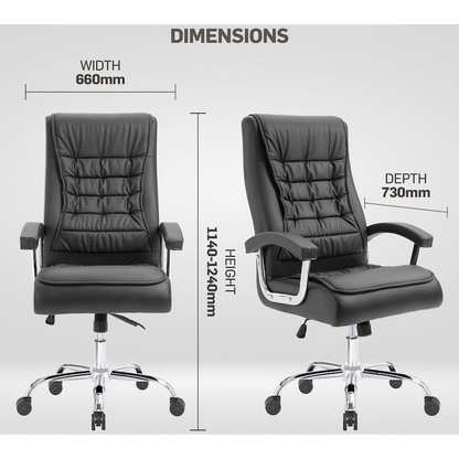 Everfurn Louis High Back Office Chair - Black