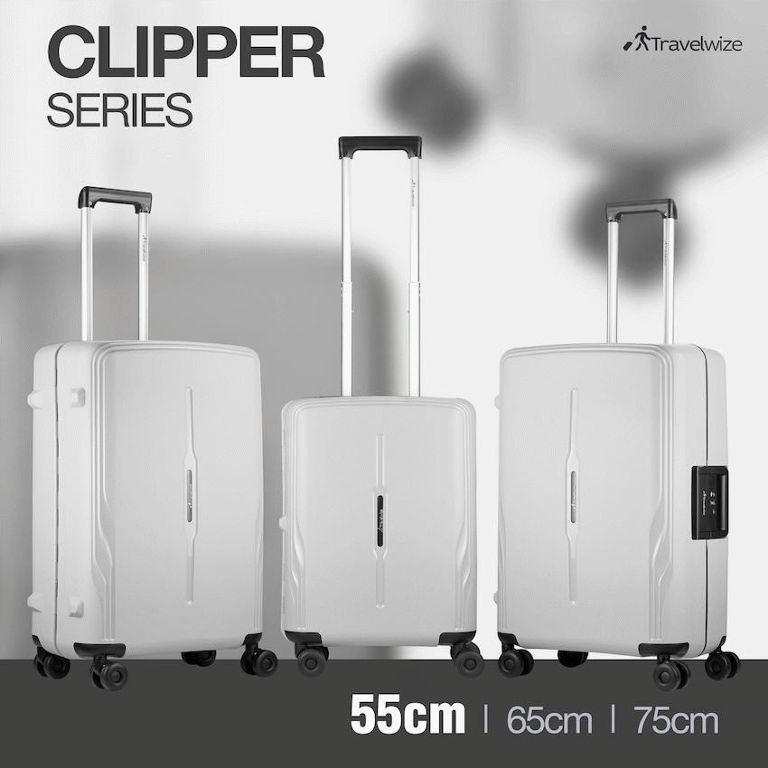 Travelwize Clipper PP 55cm 4-Wheel Spinner Luggage Nardo Grey