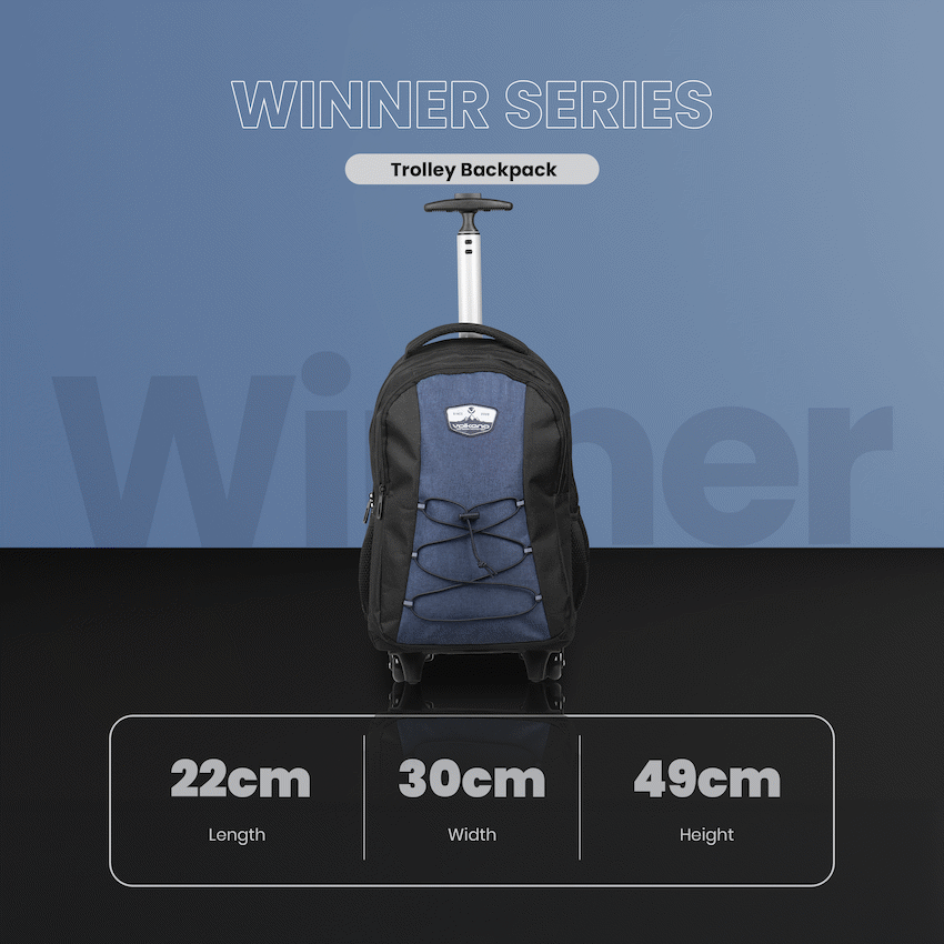 Volkano Winner Trolley Backpack 22L Navy